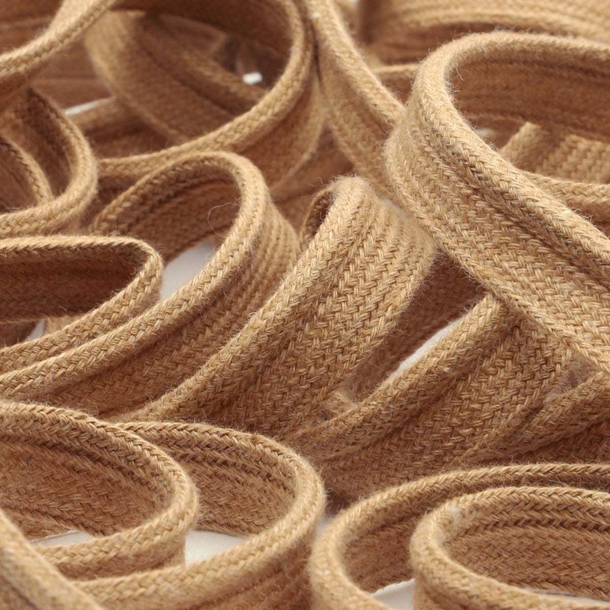FUJIYAMA RIBBON [Wholesale] Organic Cotton Piping approx.10mm 30 Meters Roll Natural Brown