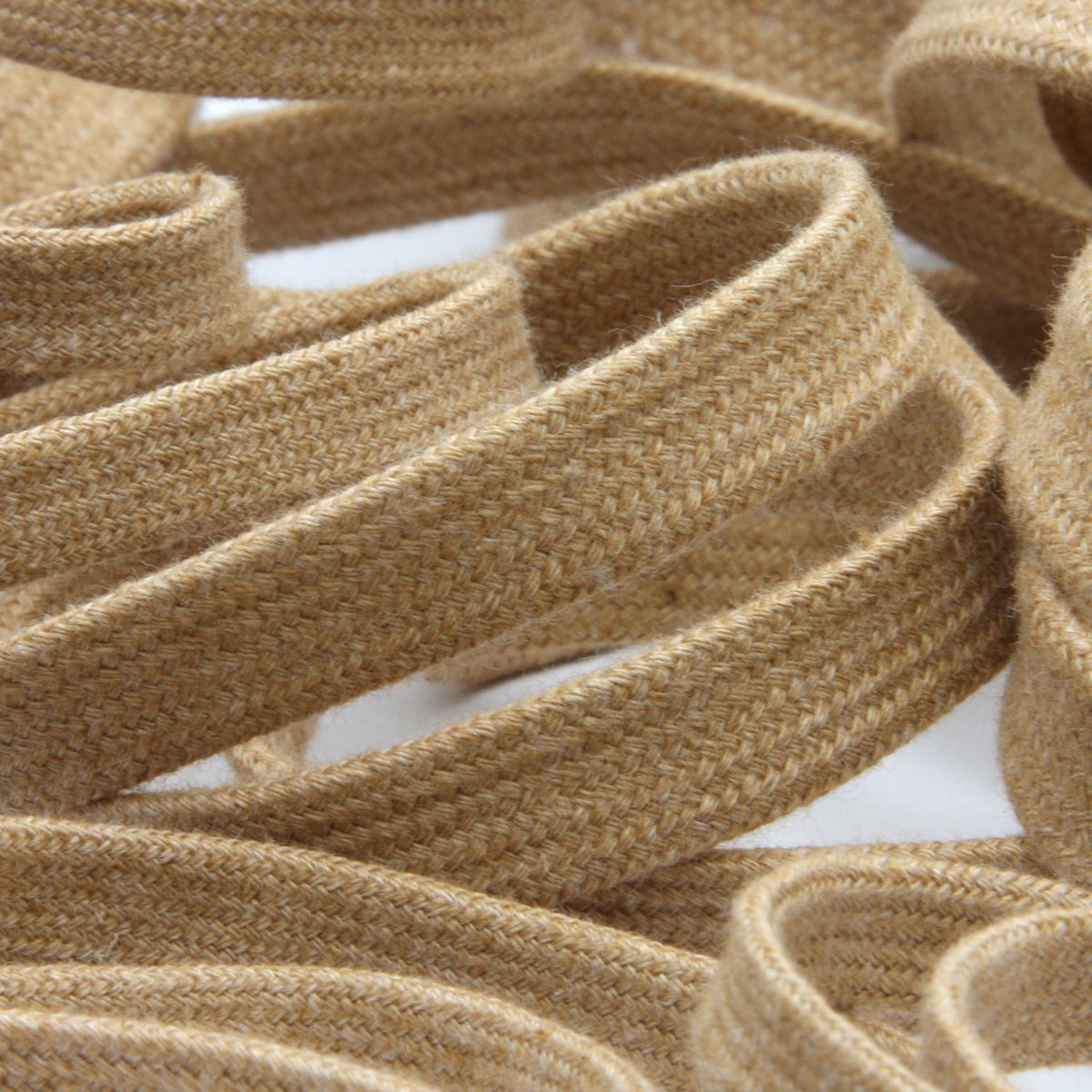 FUJIYAMA RIBBON [Wholesale] Organic Cotton Spindle Cord approx.11mm 50 Meters Roll Natural Brown