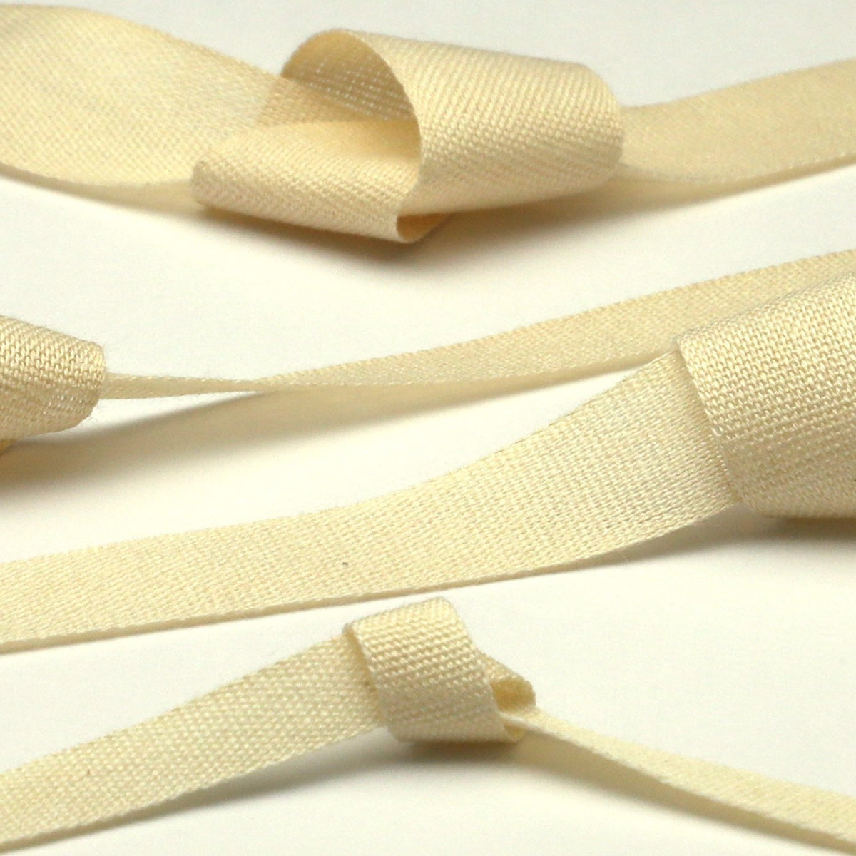 FUJIYAMA RIBBON [Wholesale] Organic Cotton Taffeta Ribbon 12mm Ecru 30 Meters Roll