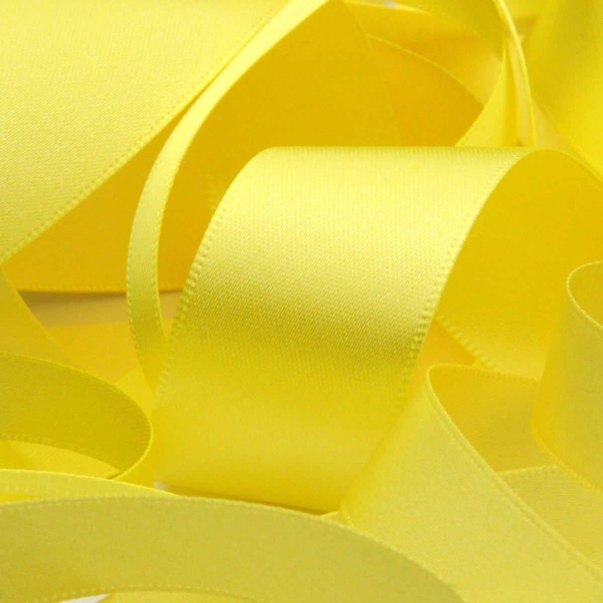 FUJIYAMA RIBBON [Wholesale] Polyester Double-Face Satin Ribbon 15mm 30 Meters Roll Lemon Yellow