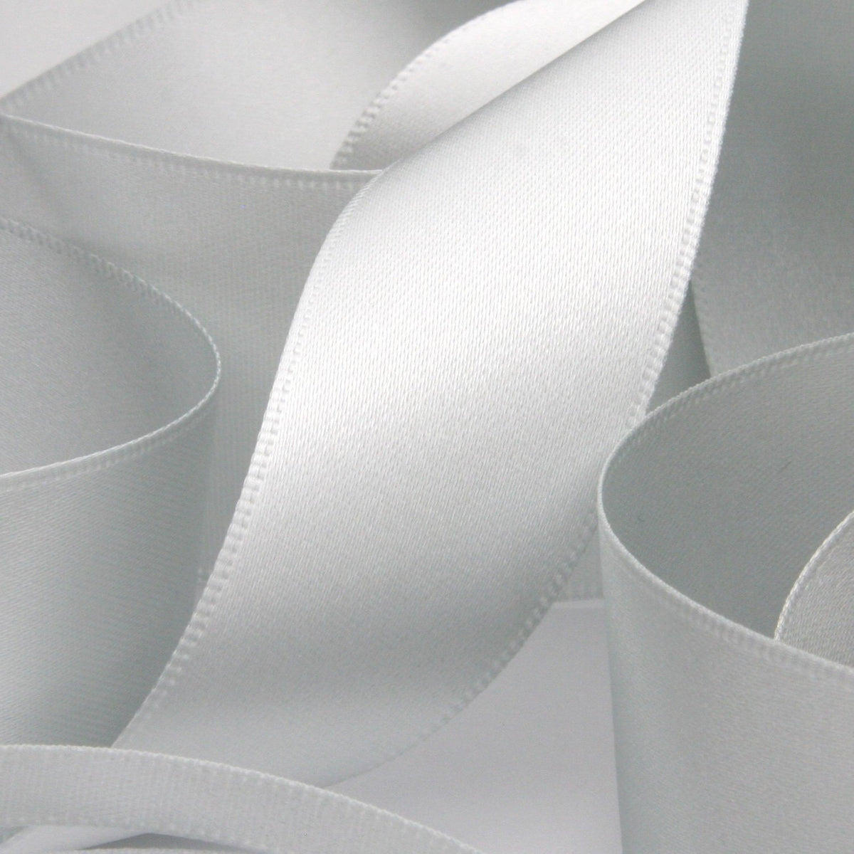 FUJIYAMA RIBBON [Wholesale] Polyester Double-Face Satin Ribbon 36mm 30 Meters Roll Silver