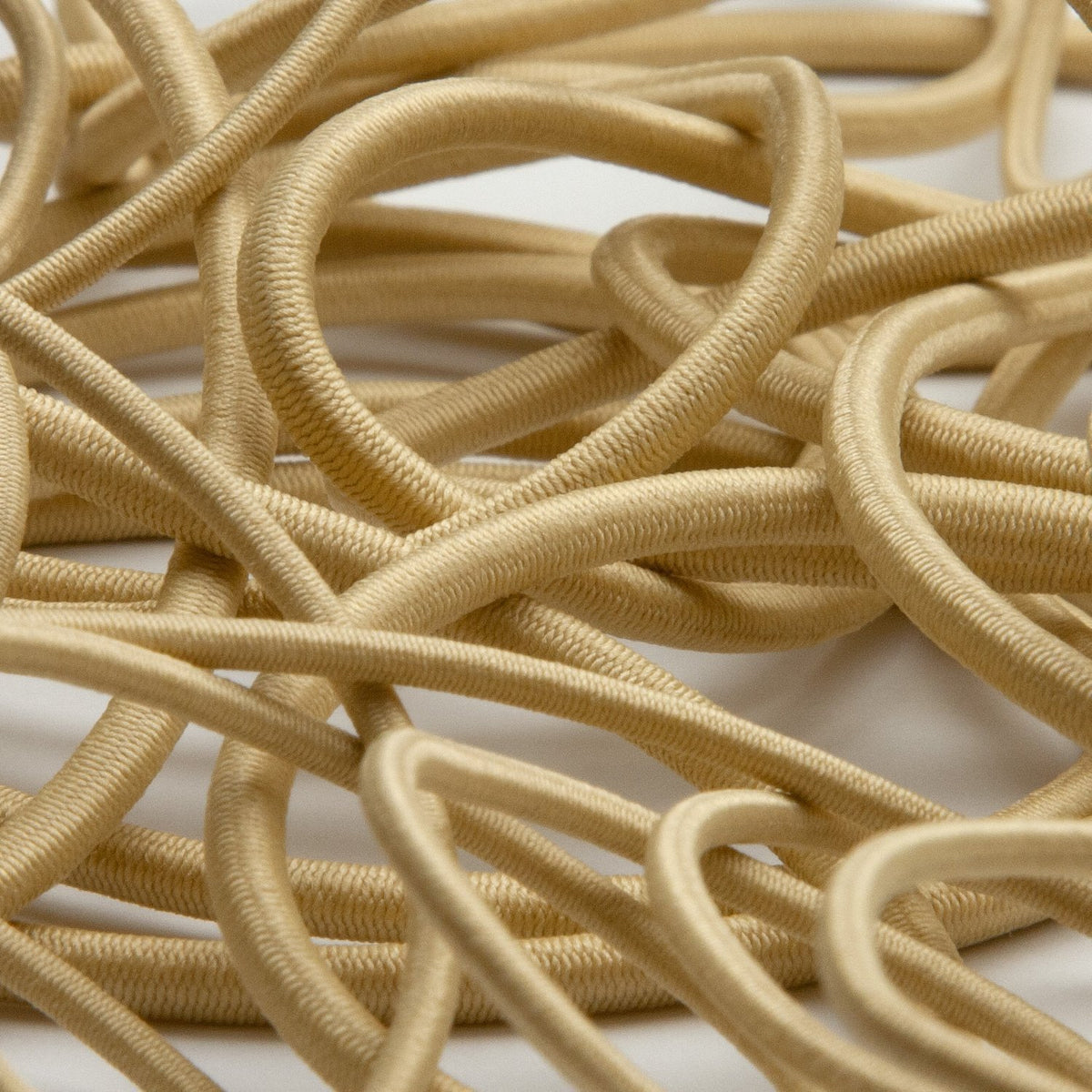 FUJIYAMA RIBBON [Wholesale] Polyester Elastic Cord 3mm 50 Meters Roll Light Beige