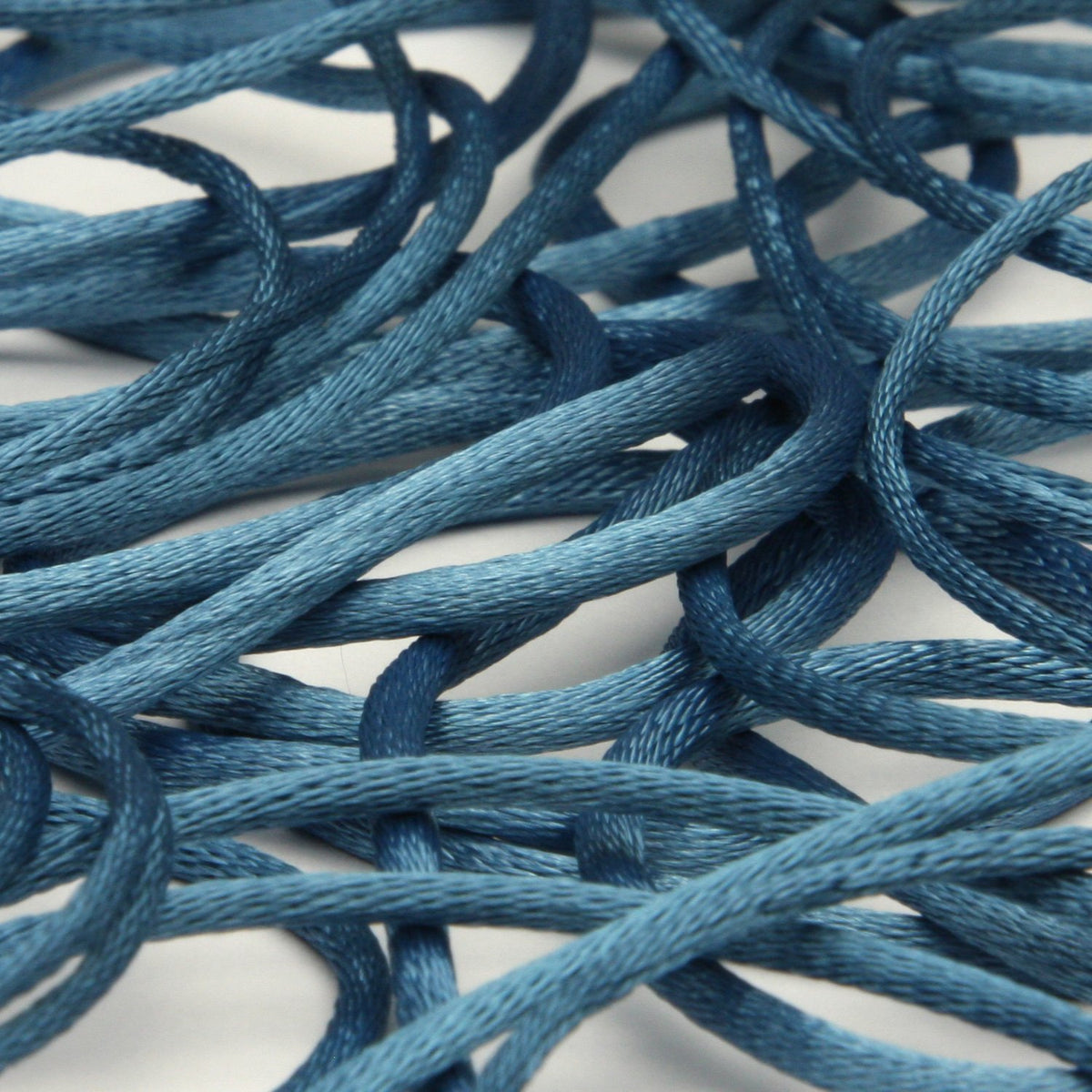 FUJIYAMA RIBBON [Wholesale] Polyester Satin Cord approx.1.5mm 100 Meters Roll Peacock Blue