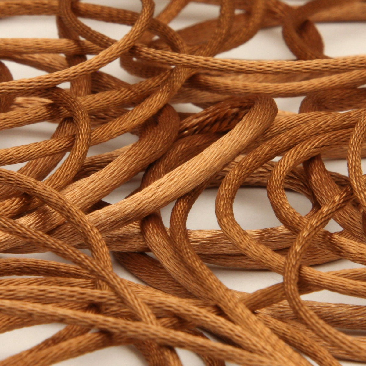 FUJIYAMA RIBBON [Wholesale] Polyester Satin Cord approx.2mm 50 Meters Roll Brown