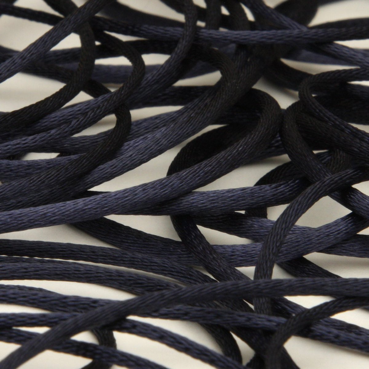 FUJIYAMA RIBBON [Wholesale] Polyester Satin Cord approx.2mm 50 Meters Roll Navy Blue