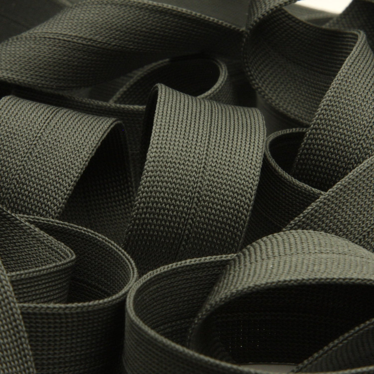FUJIYAMA RIBBON [Wholesale] Polyester Thin Knit Binder Tape 9x9mm 30 Meters Roll Dark Gray