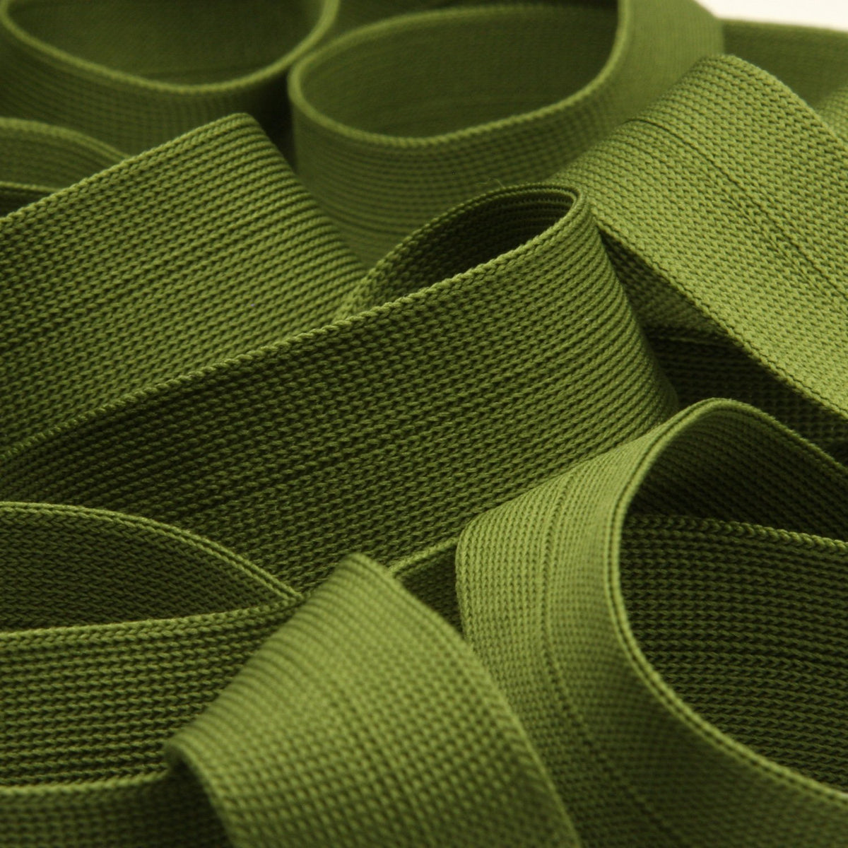 FUJIYAMA RIBBON [Wholesale] Polyester Thin Knit Binder Tape 9x9mm 30 Meters Roll Olive Green