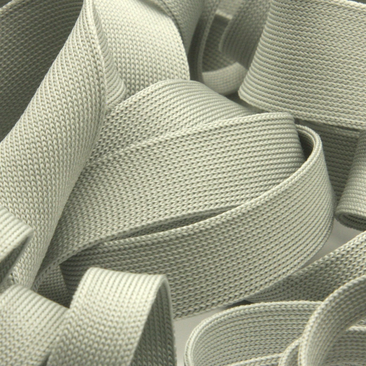 FUJIYAMA RIBBON [Wholesale] Polyester Thin Knit Tape 12mm 30 Meters Roll Light Gray
