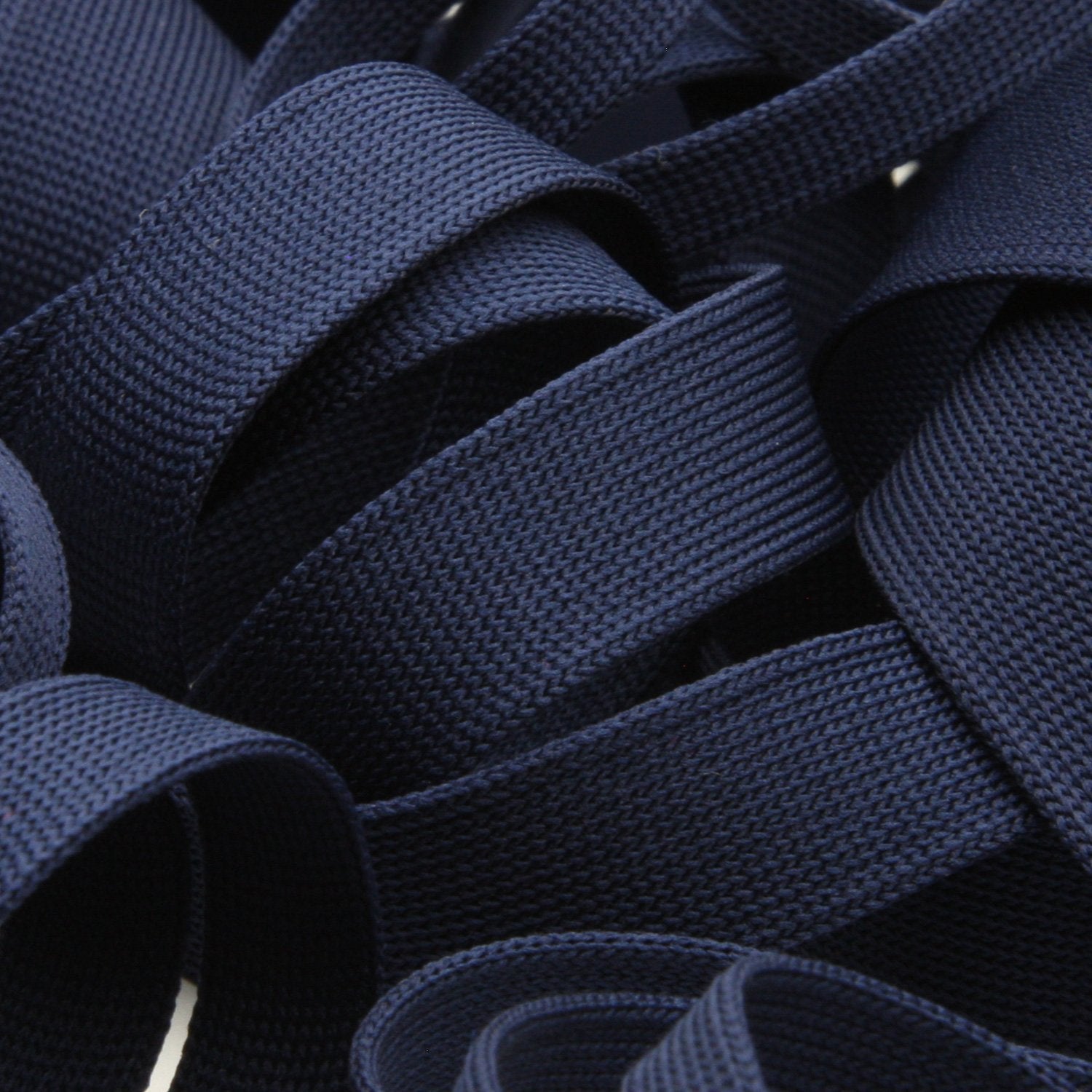 Navy Blue on White Fabric Iron-on Tape 12mm (0.47) 3m (9.8 ft)