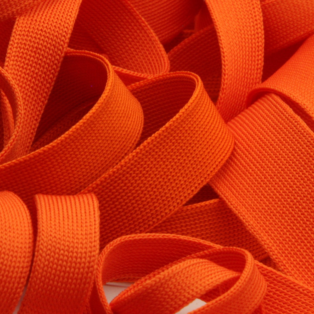 FUJIYAMA RIBBON [Wholesale] Polyester Thin Knit Tape 12mm 30 Meters Roll Orange