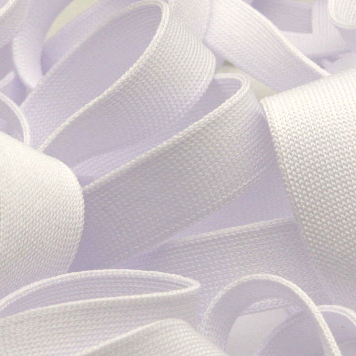 FUJIYAMA RIBBON [Wholesale] Polyester Thin Knit Tape 12mm 30 Meters Roll White