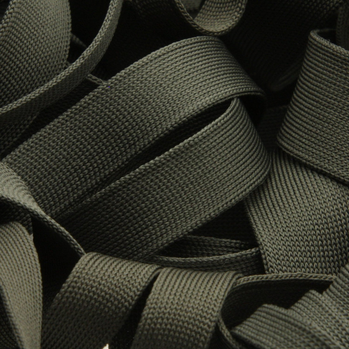 FUJIYAMA RIBBON [Wholesale] Polyester Thin Knit Tape 18mm 30 Meters Roll Dark Gray