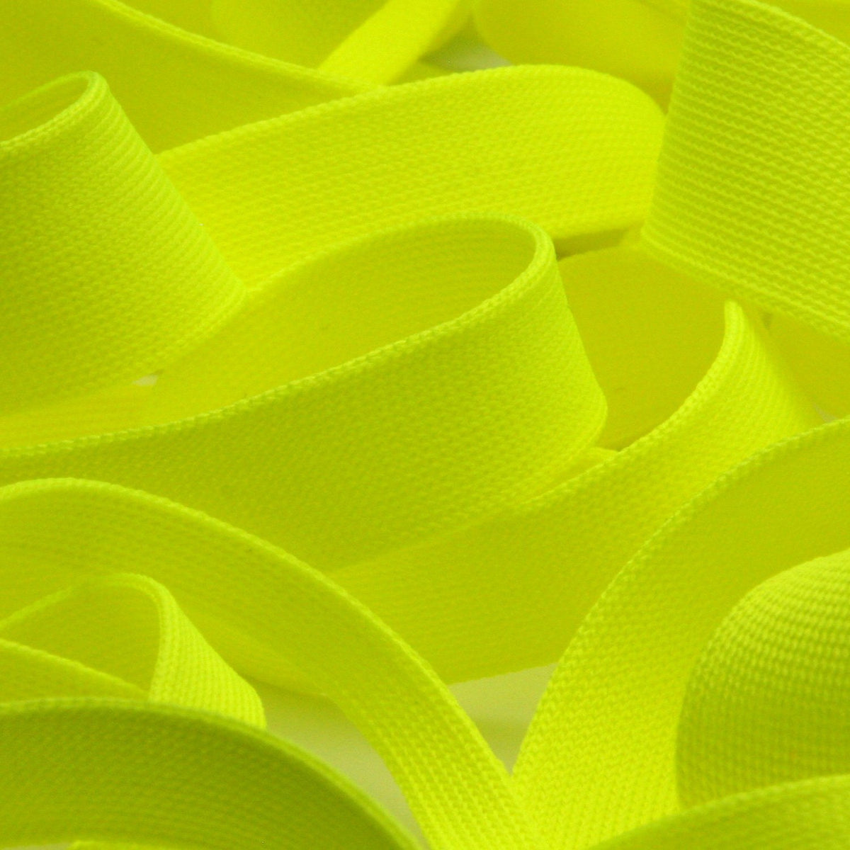 FUJIYAMA RIBBON [Wholesale] Polyester Thin Knit Tape 6mm 30 Meters Roll Fluorescence Yellow