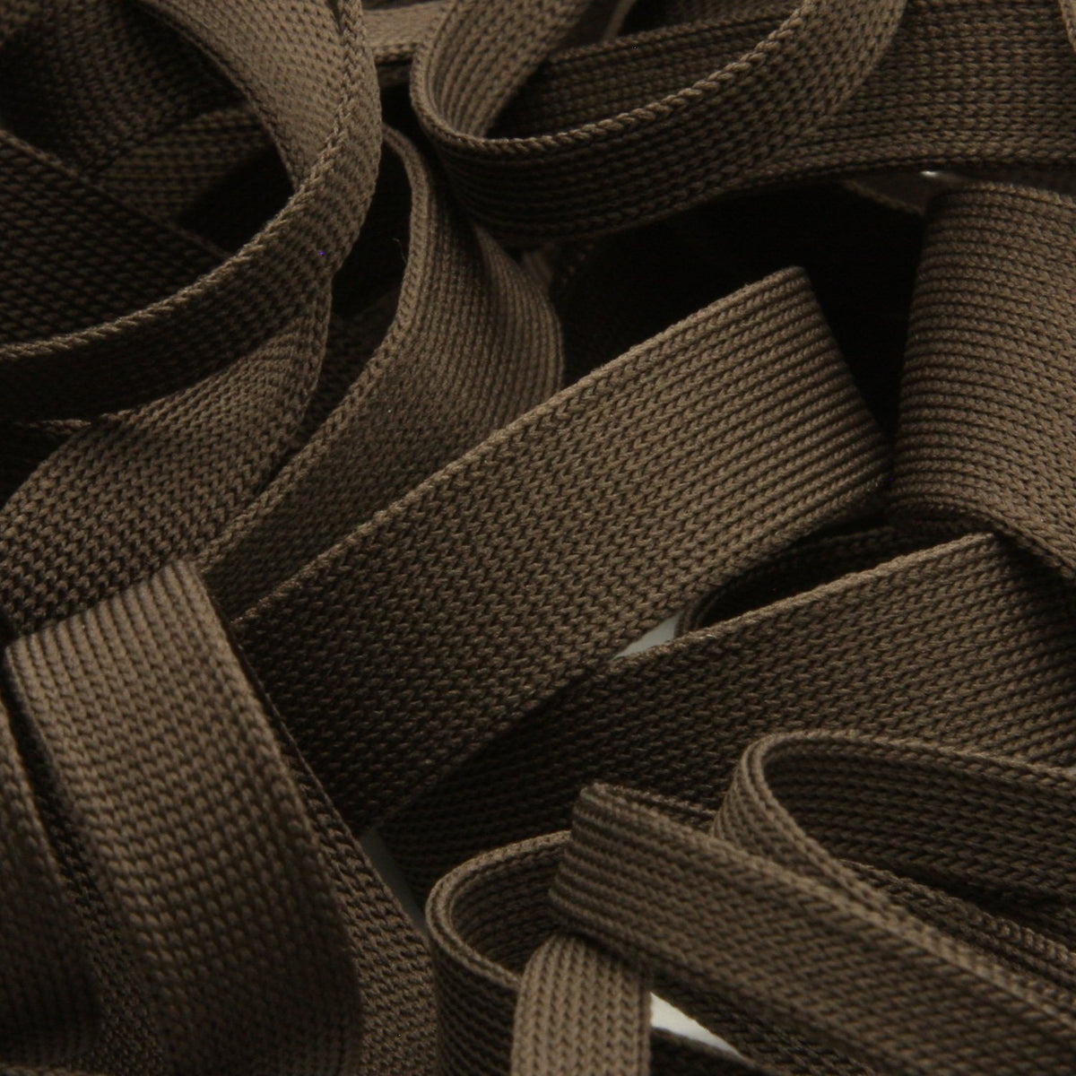 FUJIYAMA RIBBON [Wholesale] Polyester Thin Knit Tape 6mm 30 Meters Roll Midnight Brown