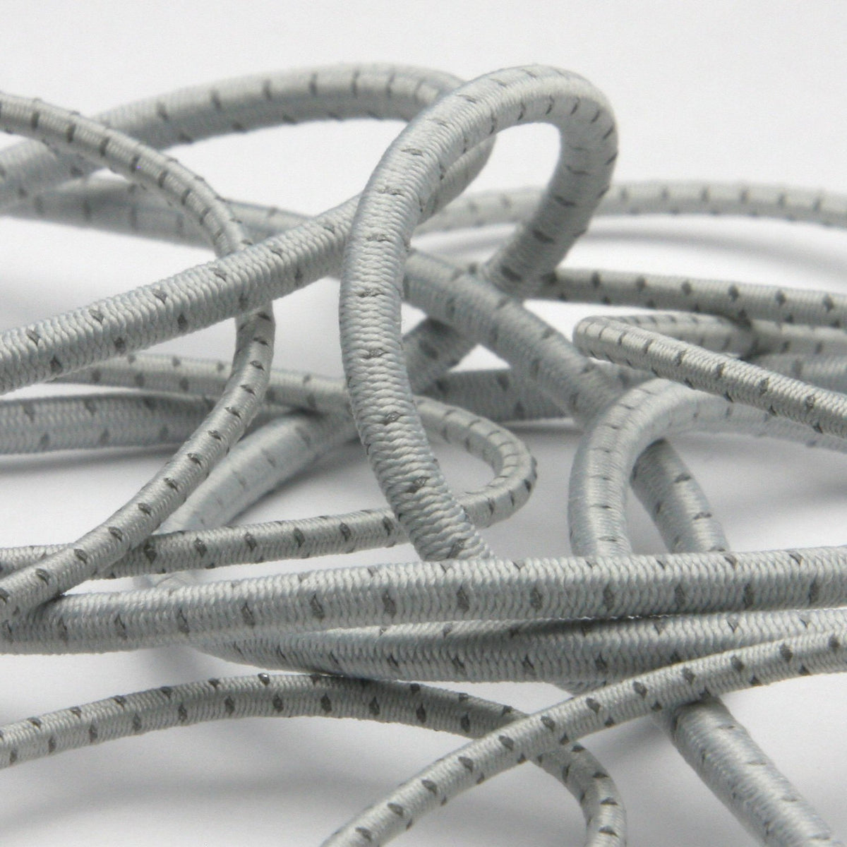 FUJIYAMA RIBBON [Wholesale] Reflect Elastic Cord 2mm 50 Meters Roll Light Gray