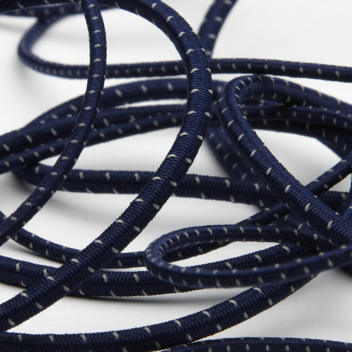 FUJIYAMA RIBBON [Wholesale] Reflect Elastic Cord 3mm 50 Meters Roll Navy Blue