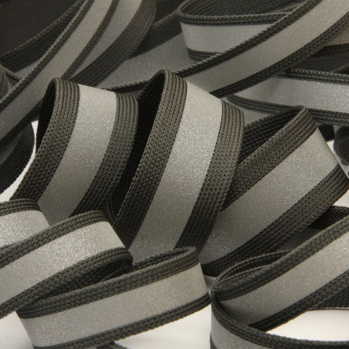 FUJIYAMA RIBBON [Wholesale] Reflect Knit Tape 15mm 30 Meters Roll Dark Gray