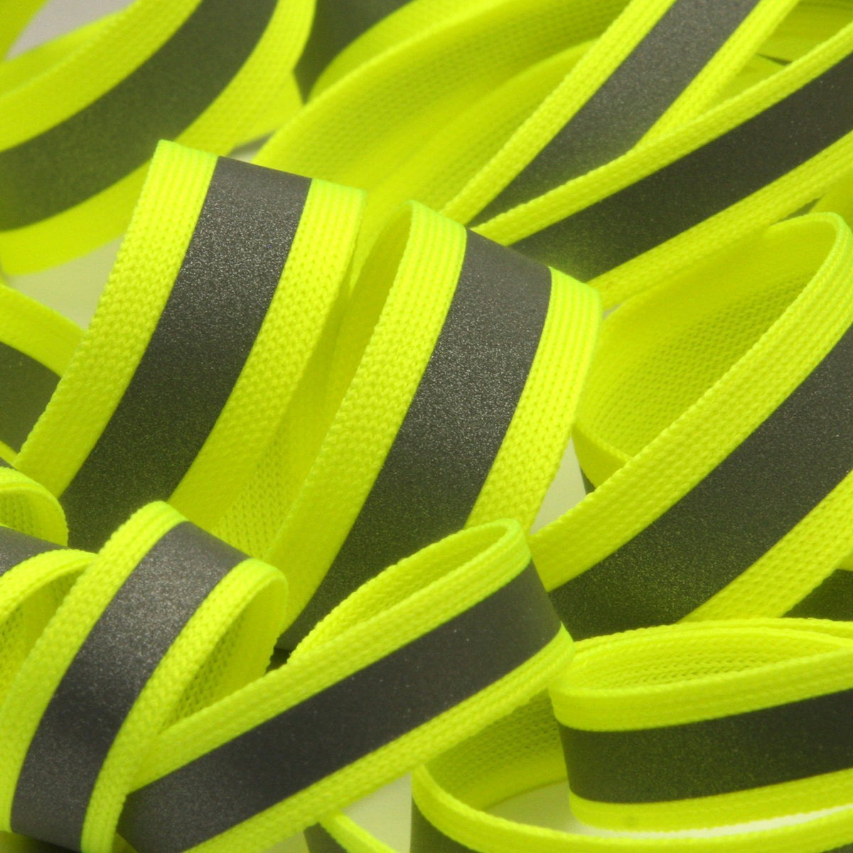 FUJIYAMA RIBBON [Wholesale] Reflect Knit Tape 9mm 30 Meters Roll Fluorescence Yellow