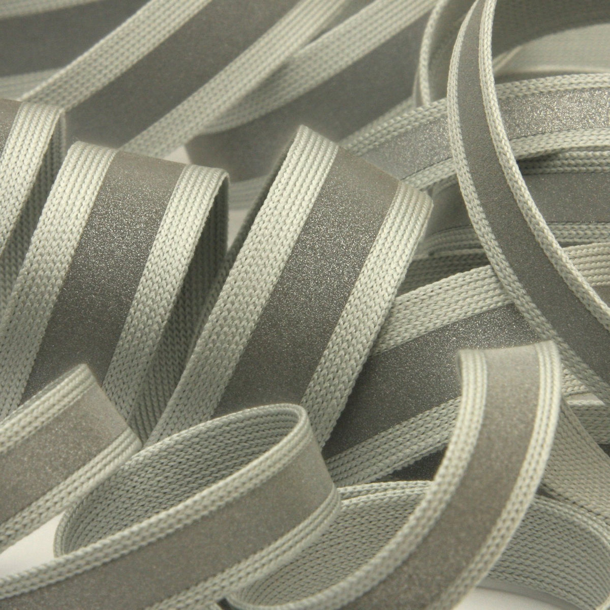 FUJIYAMA RIBBON [Wholesale] Reflect Knit Tape 9mm 30 Meters Roll Light Gray