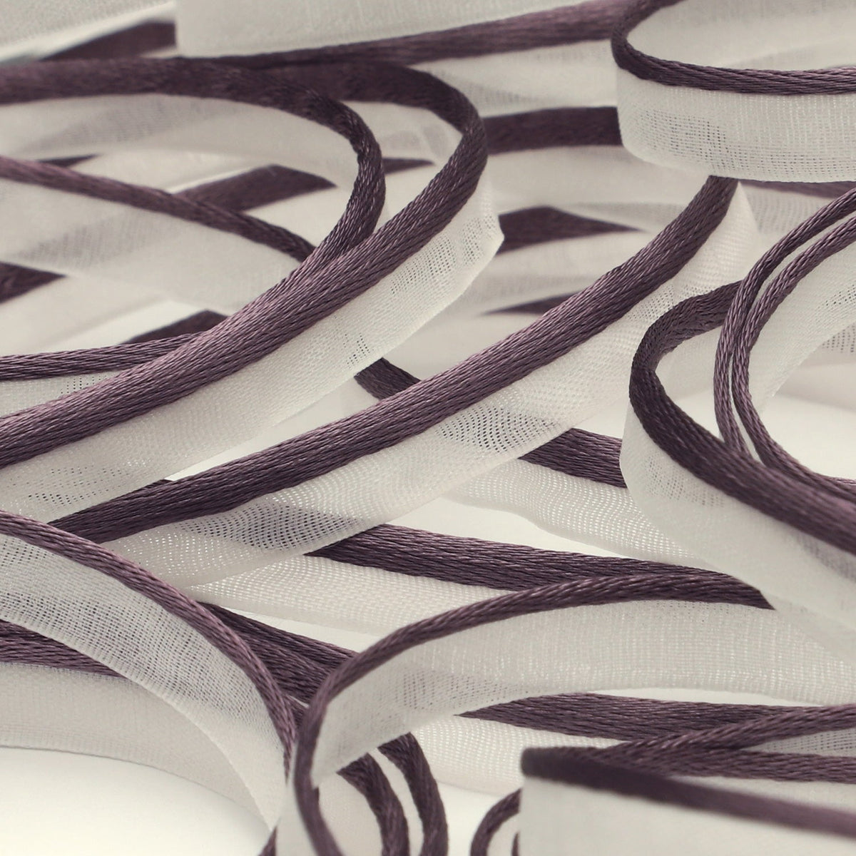 FUJIYAMA RIBBON [Wholesale] See-Through Piping approx.8mm (5/16&quot;) 30 Meters Roll Grape / White