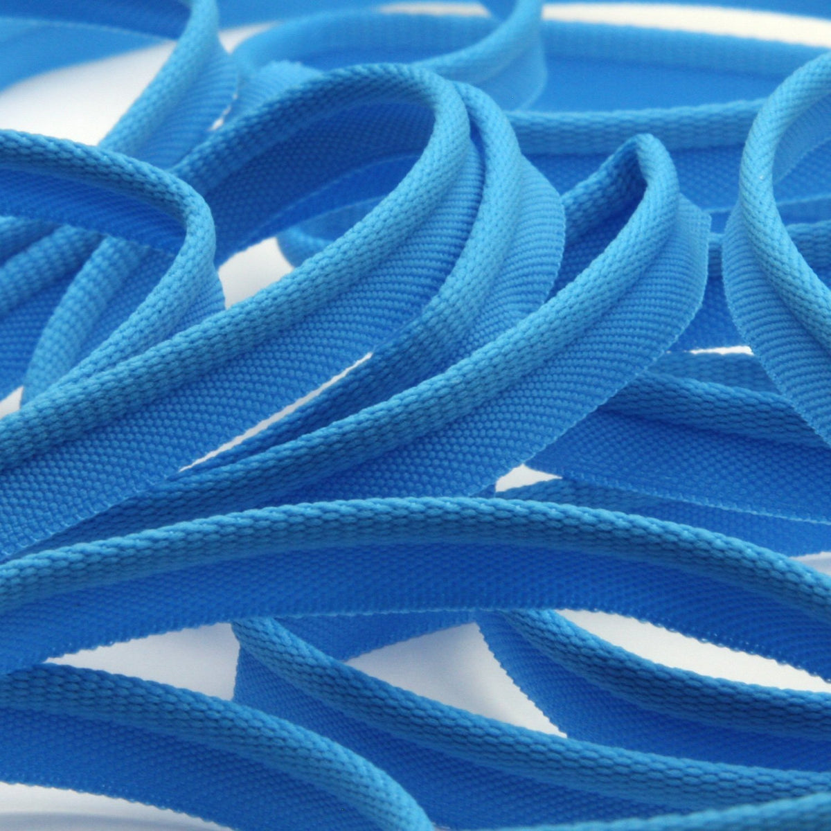 FUJIYAMA RIBBON [Wholesale] Soft Stretch Piping 8mm 30 Meters Roll Cyan Blue