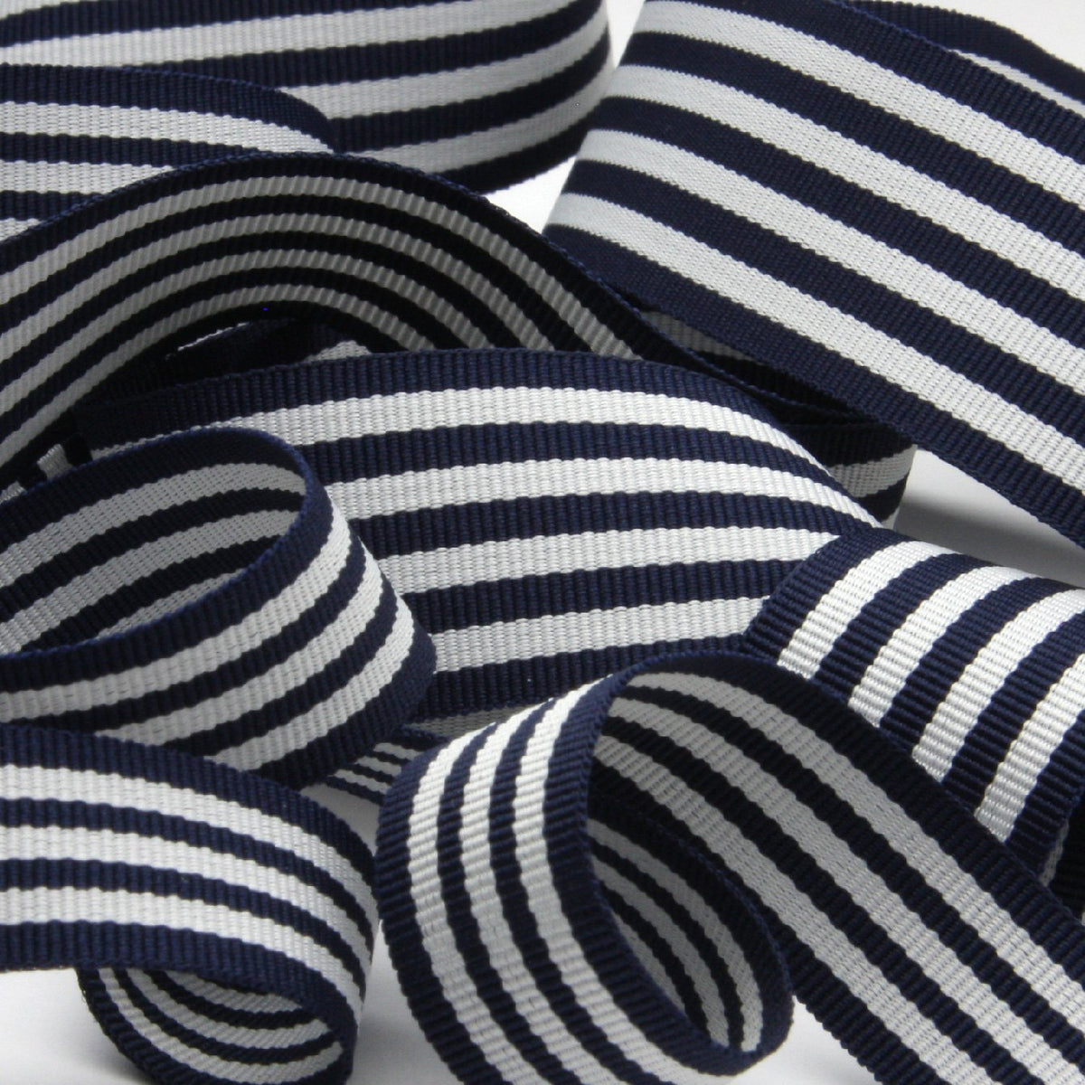 FUJIYAMA RIBBON [Wholesale] Stripe Grosgrain Ribbon approx.24mm 30 Meters Roll Navy Blue / White