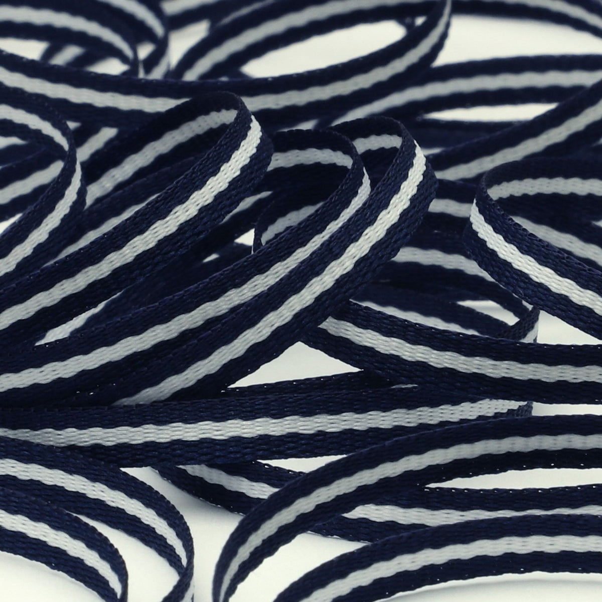 FUJIYAMA RIBBON [Wholesale] Stripe Grosgrain Ribbon approx.4mm (5/32&quot;) 100 Meters Roll Navy Blue / White / Navy Blue