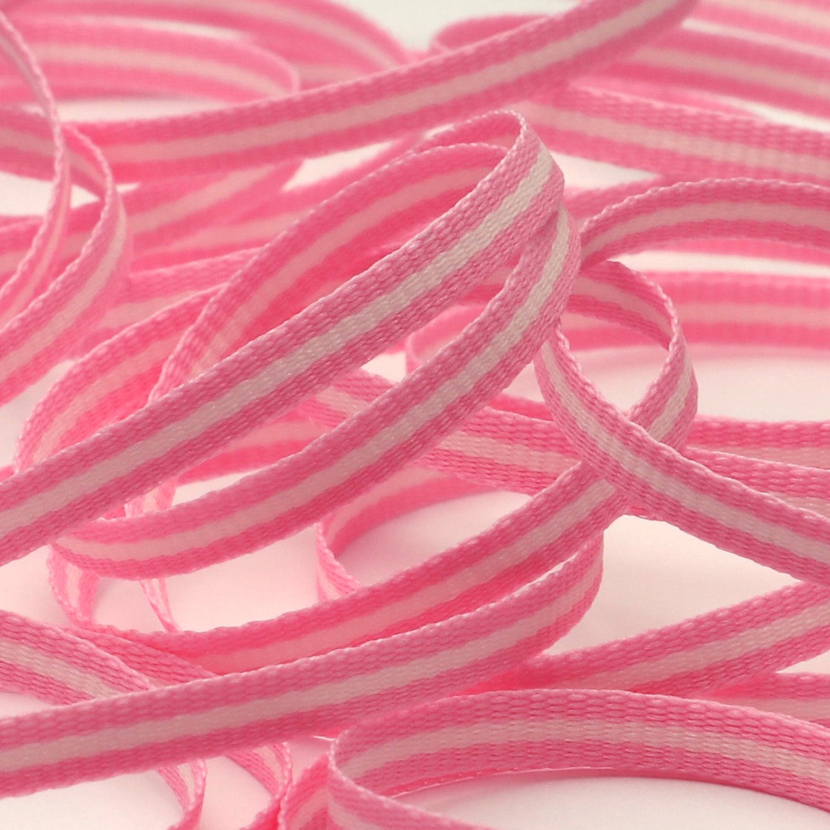 FUJIYAMA RIBBON [Wholesale] Stripe Grosgrain Ribbon approx.4mm (5/32&quot;) 100 Meters Roll Pink / Pale Pink / Pink