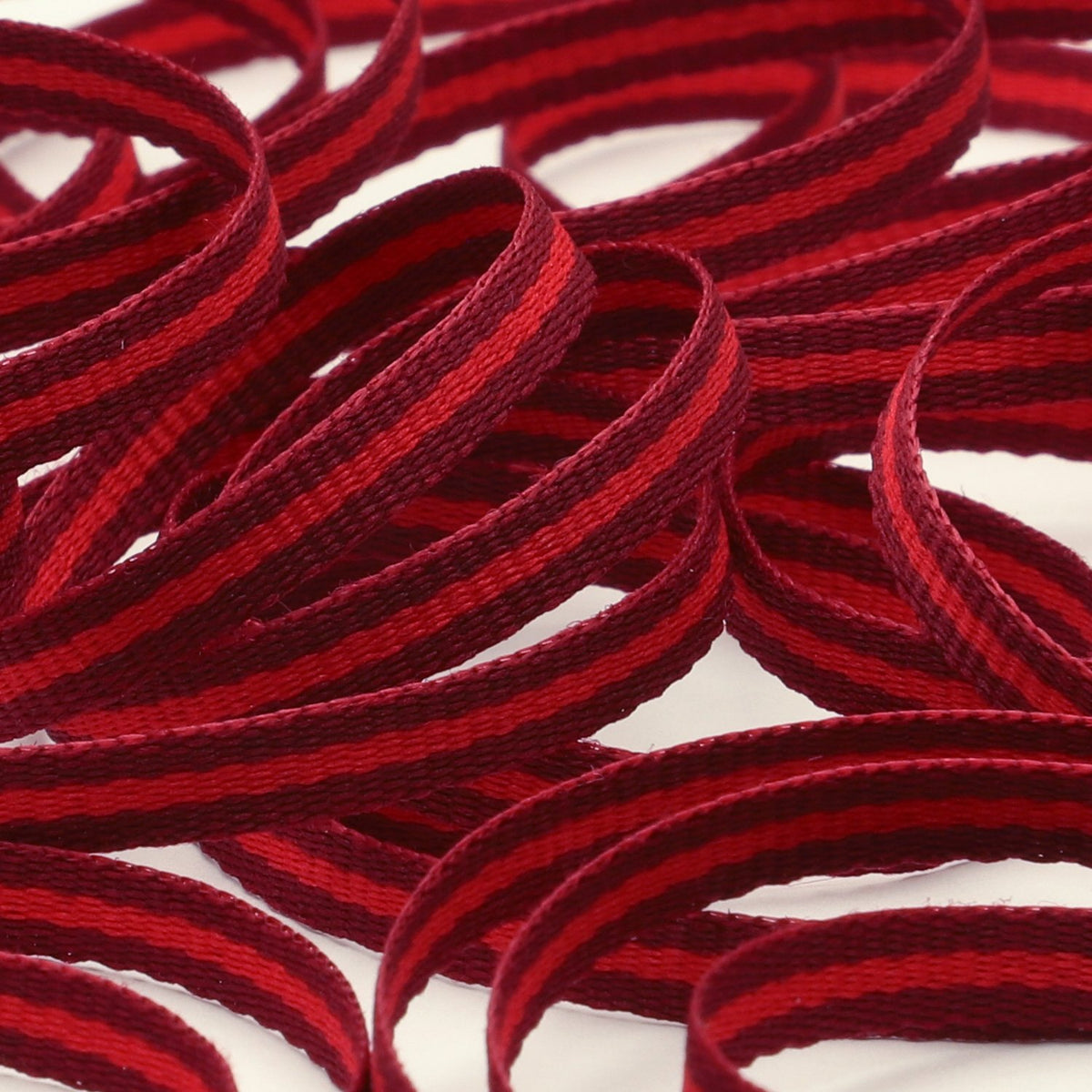 FUJIYAMA RIBBON [Wholesale] Stripe Grosgrain Ribbon approx.4mm (5/32&quot;) 100 Meters Roll Wine Red / Red / Wine Red