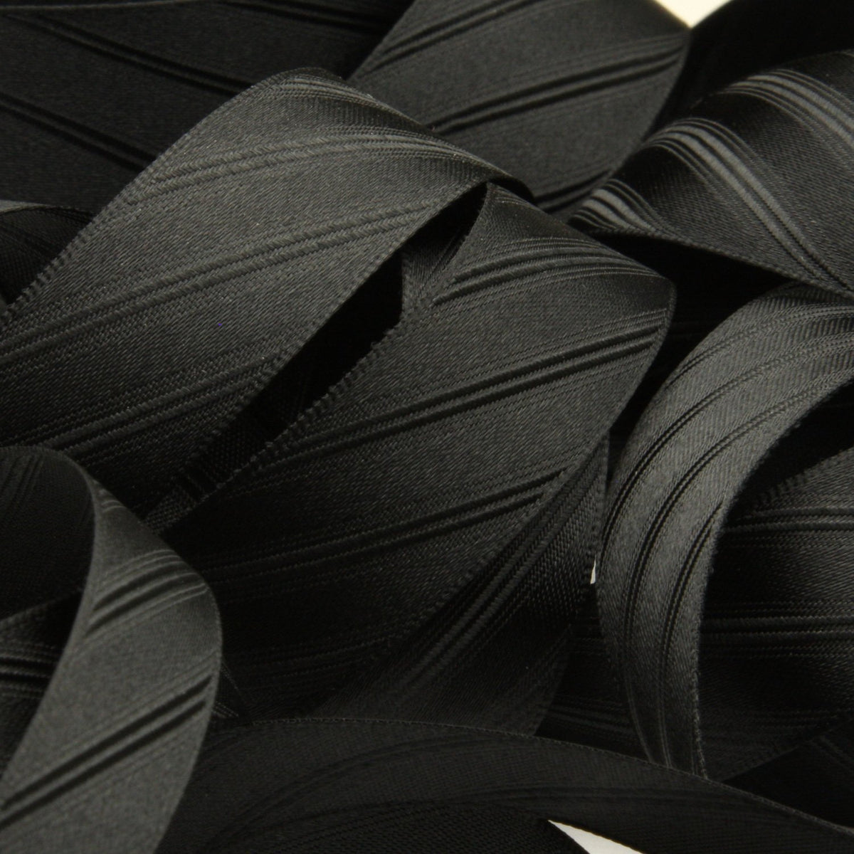 FUJIYAMA RIBBON [Wholesale] Twill Satin Ribbon 12mm 30 Meters Roll Black