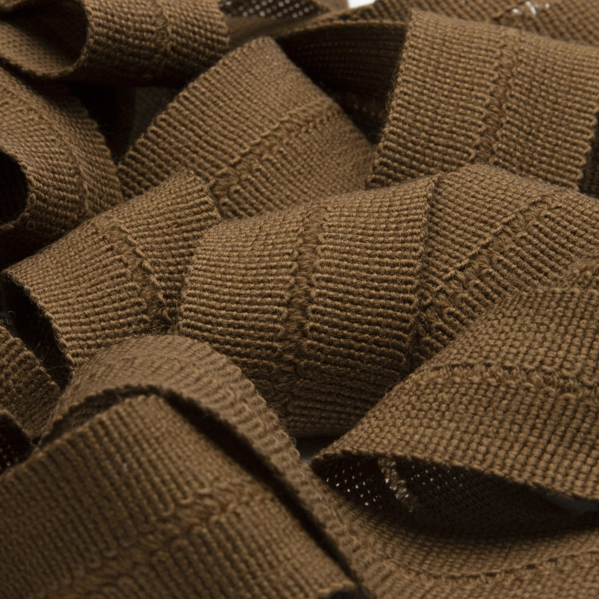 FUJIYAMA RIBBON [Wholesale] Wool Knit Binder Tape 13x13mm 9.14 Meters Roll Dark Brown