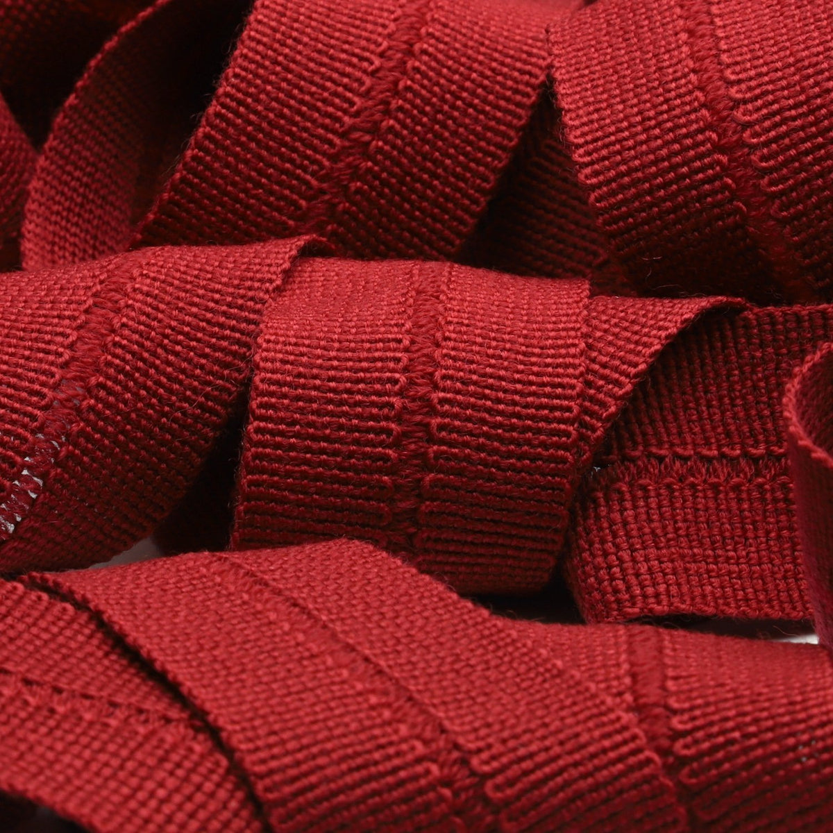 FUJIYAMA RIBBON [Wholesale] Wool Knit Binder Tape 13x13mm 9.14 Meters Roll Dark Red